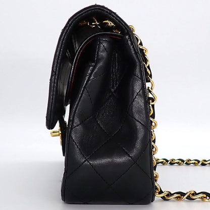 Chanel Shoulder Bag Quilted 23 Classic Small Vintage Black Bordeaux Lambskin — view 3