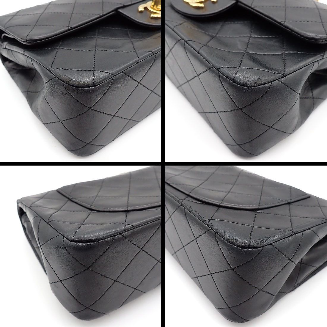 Chanel Shoulder Bag Quilted 23 Classic Small Vintage Black Bordeaux Lambskin — view 9