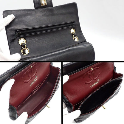 Chanel Shoulder Bag Quilted 23 Classic Small Vintage Black Bordeaux Lambskin — view 5
