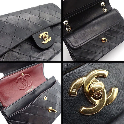 Chanel Shoulder Bag Quilted 23 Classic Small Vintage Black Bordeaux Lambskin — view 7