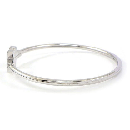 Tiffany & Co Bangle T Wire Diamond Total 18k White Gold Bracelet — view 2