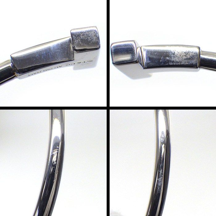 Tiffany & Co Bangle T Wire Diamond Total 18k White Gold Bracelet — view 4