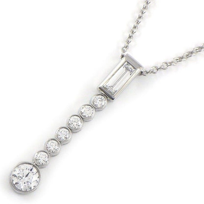 Tiffany & Co Necklace Jazz Drop Swing 1 Point Baguette Cut 7 Points Round Cut