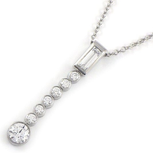 Tiffany & Co Necklace Jazz Drop Swing 1 Point Baguette Cut 7 Points Round Cut