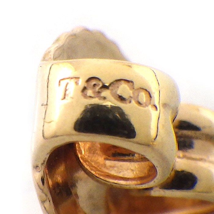 Tiffany & Co Earrings Open Heart 18k Pink Gold One Side — view 4