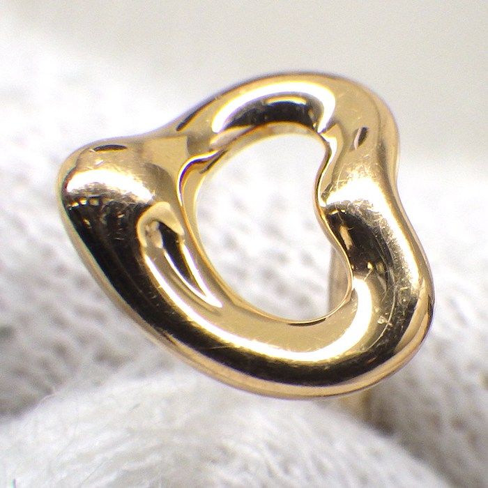 Tiffany & Co Earrings Open Heart 18k Pink Gold One Side — view 6