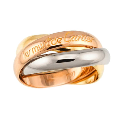 Cartier Trinity MM 50 Ring 18k YG WG PG Consecutive Suri Gold Colors 750 — view 2