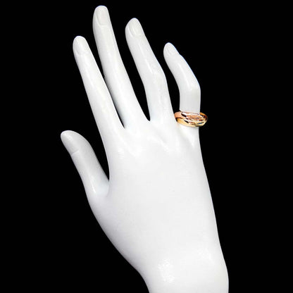 Cartier Trinity MM 50 Ring 18k YG WG PG Consecutive Suri Gold Colors 750 — view 7