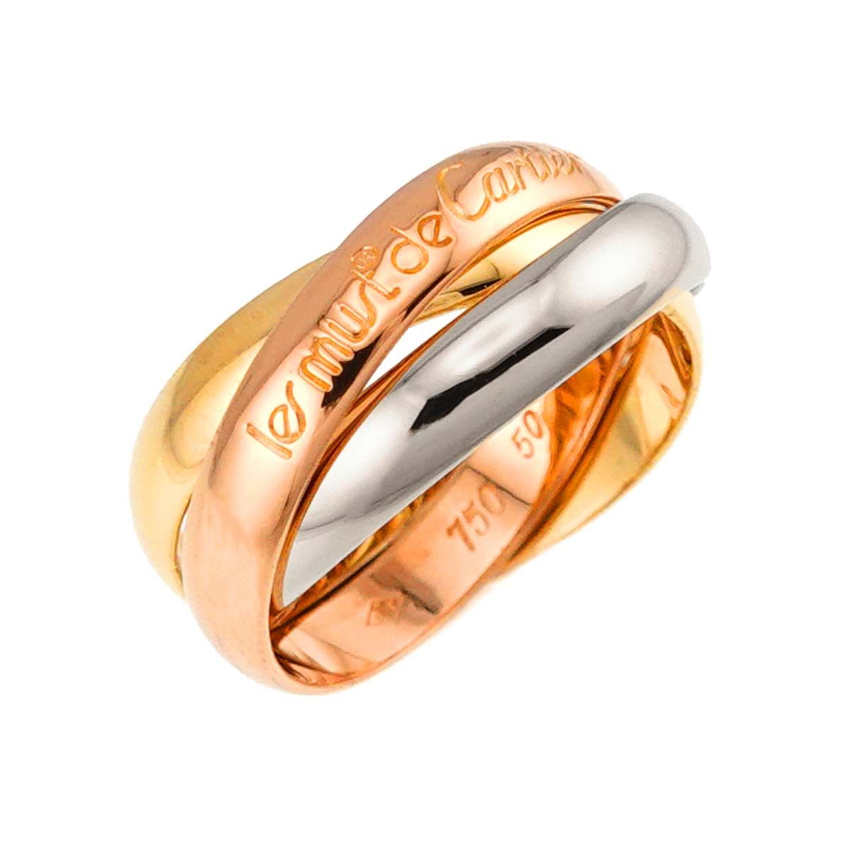 Cartier Trinity MM 50 Ring 18k YG WG PG Consecutive Suri Gold Colors 750 — view 5