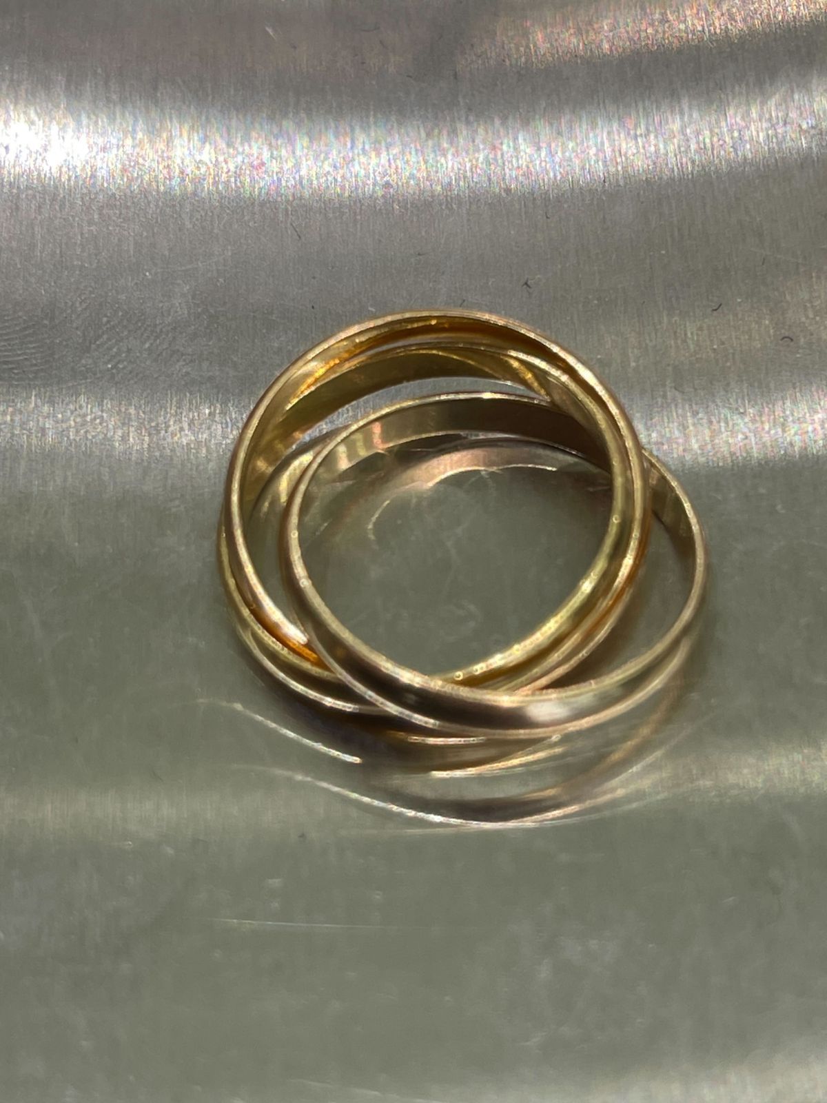Cartier Trinity Ring 18k Yellow Gold PG WG Pink White — view 7