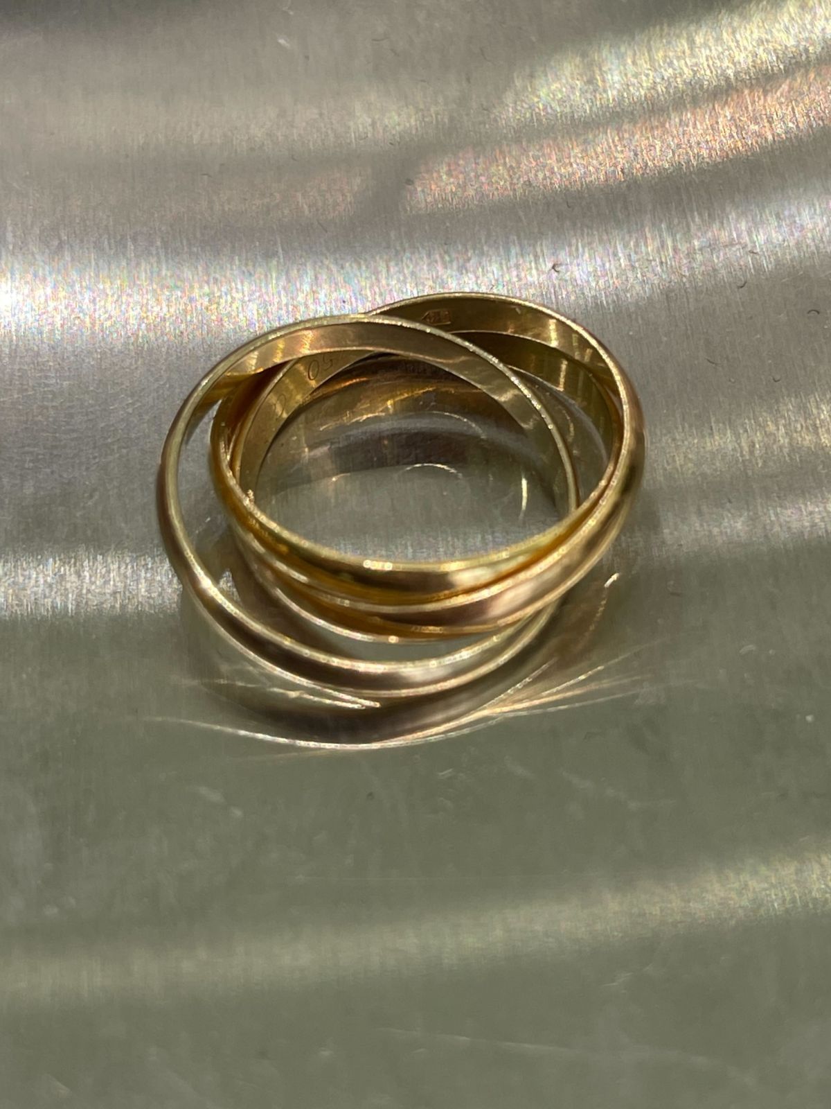 Cartier Trinity Ring 18k Yellow Gold PG WG Pink White — view 8