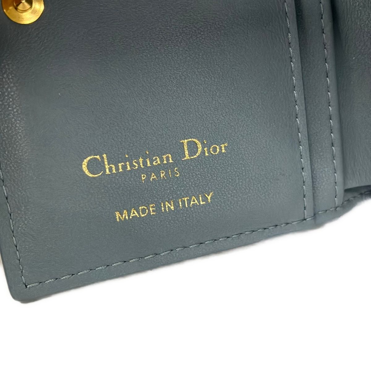 Dior Bifold Wallet Lucaro Dahlia Cloud Blue Leather — view 5