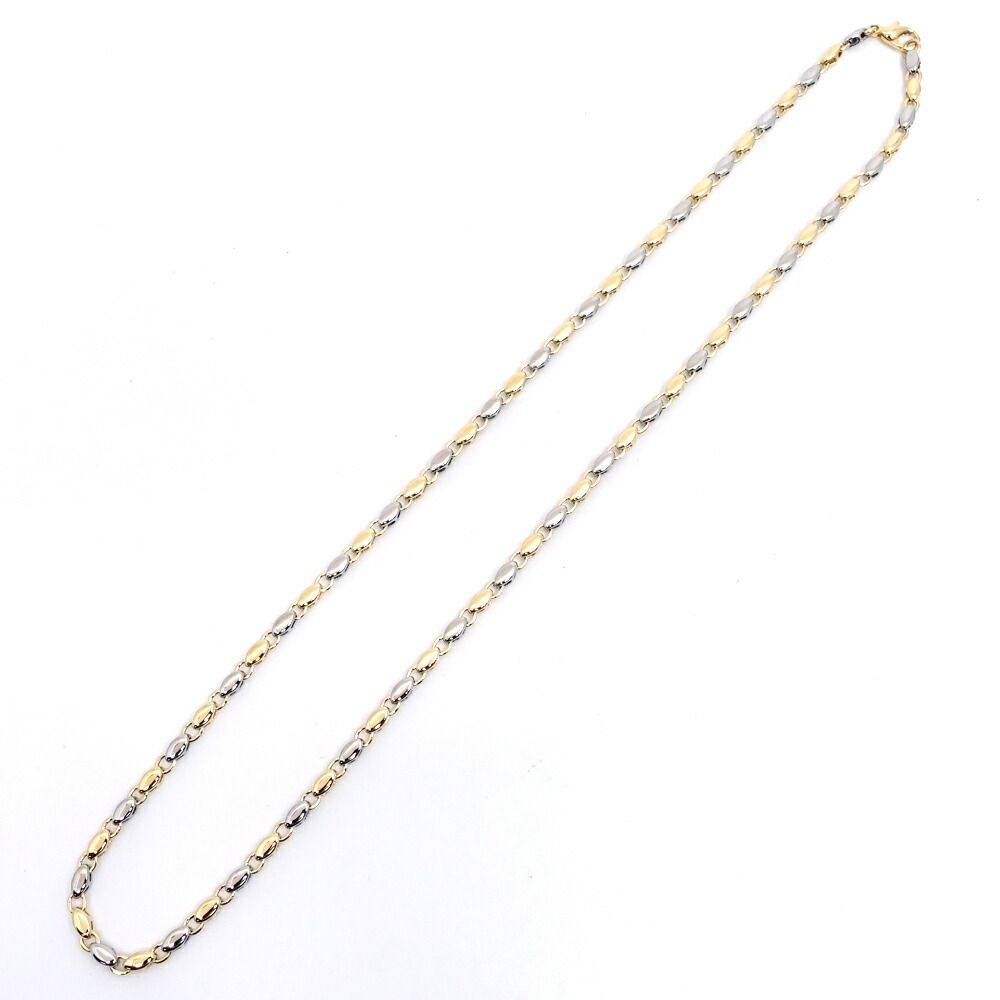 Bvlgari Rice Chain Necklace 18k SS Yellow Gold 59.5 cm Only Polished — view 2