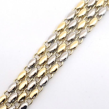 Bvlgari Rice Chain Necklace 18k SS Yellow Gold 59.5 cm Only Polished — view 3
