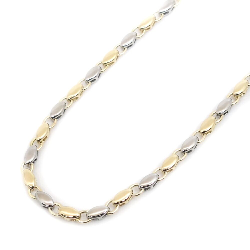 Bvlgari Rice Chain Necklace 18k SS Yellow Gold 59.5 cm Only Polished