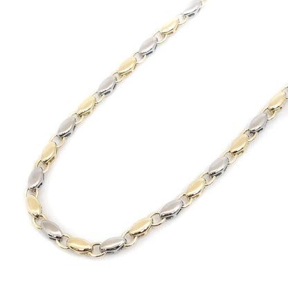 Bvlgari Rice Chain Necklace 18k SS Yellow Gold 59.5 cm Only Polished