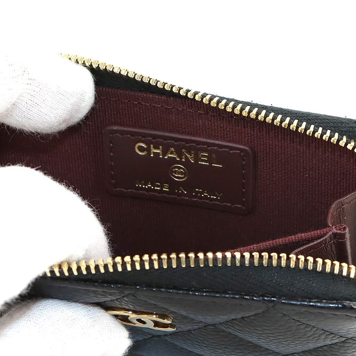 Chanel Quilted Classic Zip Coin Purse Caviar Leather Black — view 7