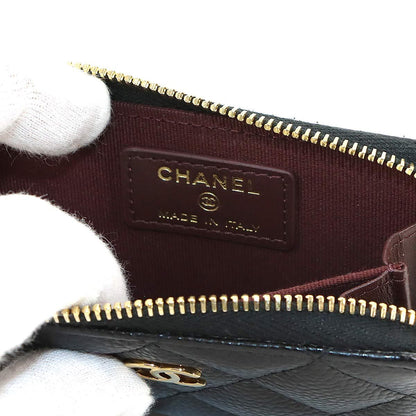 Chanel Quilted Classic Zip Coin Purse Caviar Leather Black — view 7