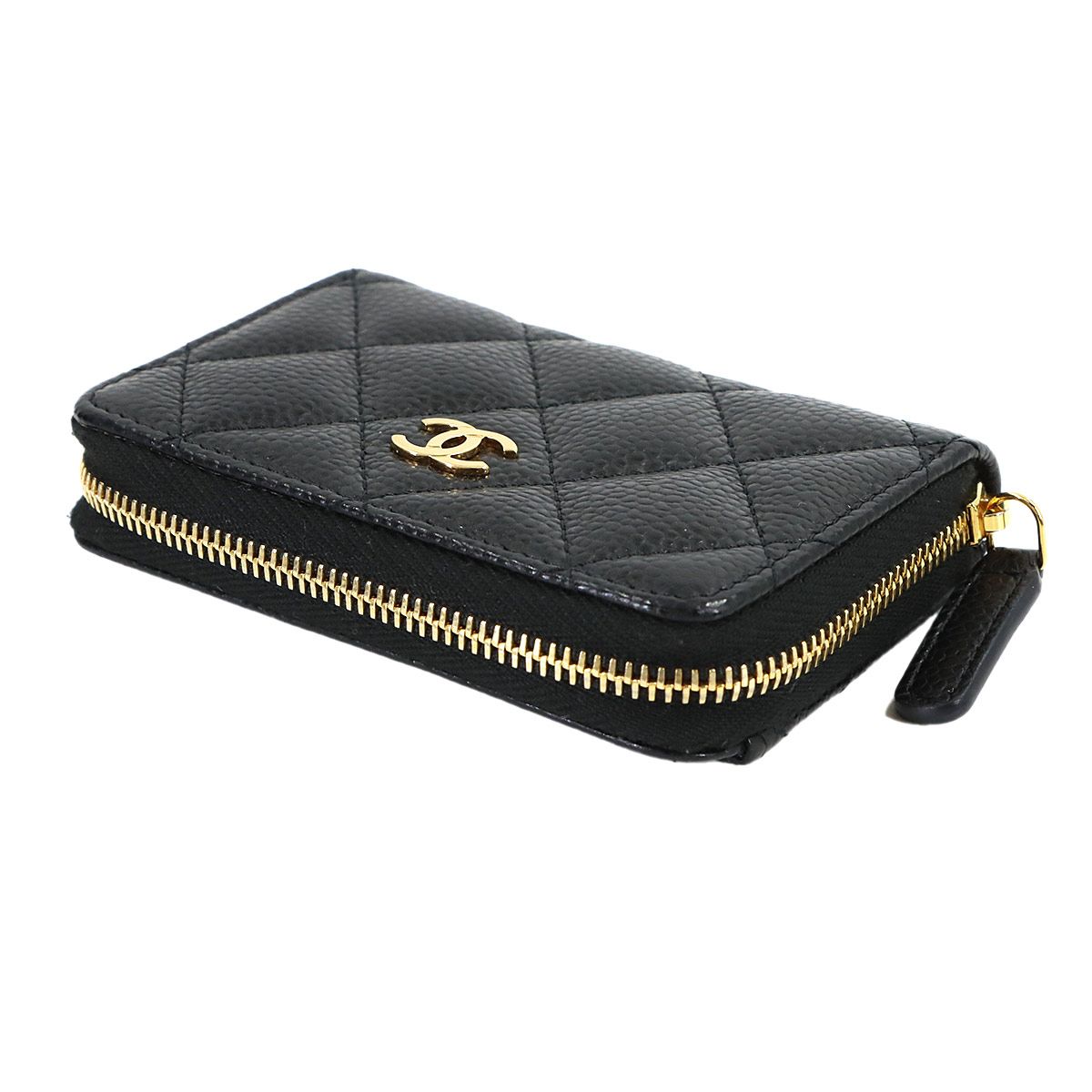 Chanel Quilted Classic Zip Coin Purse Caviar Leather Black — view 5