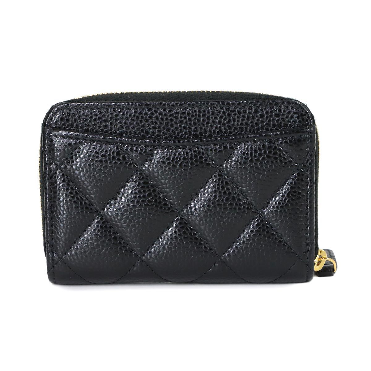Chanel Quilted Classic Zip Coin Purse Caviar Leather Black — view 3