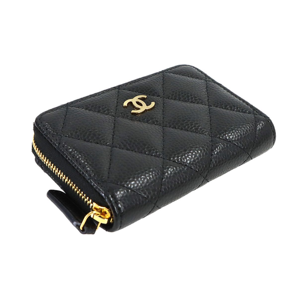 Chanel Quilted Classic Zip Coin Purse Caviar Leather Black — view 4