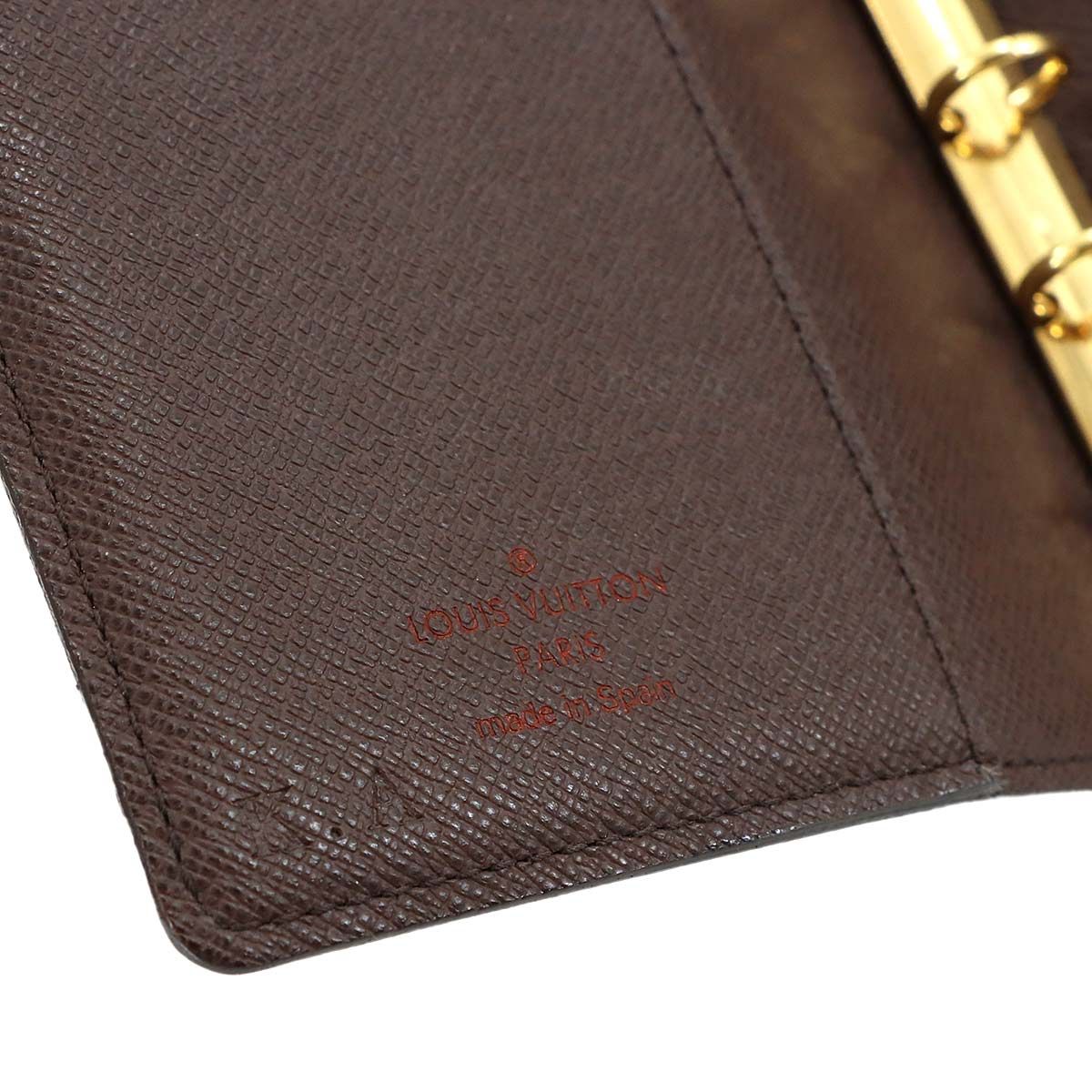 Louis Vuitton Damier Agenda PM Notebook Cover Ebene Brown Gold — view 9