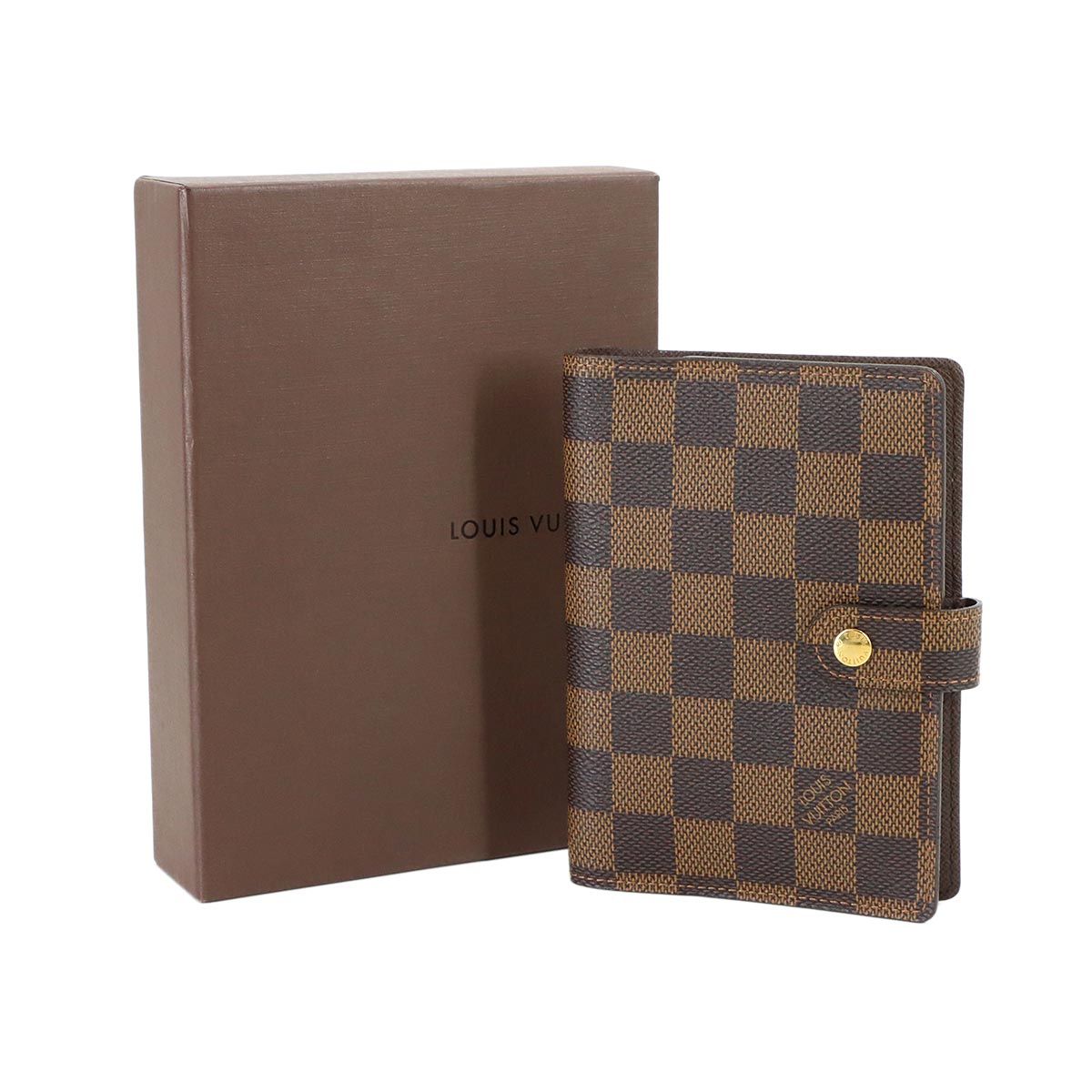 Louis Vuitton Damier Agenda PM Notebook Cover Ebene Brown Gold — view 2