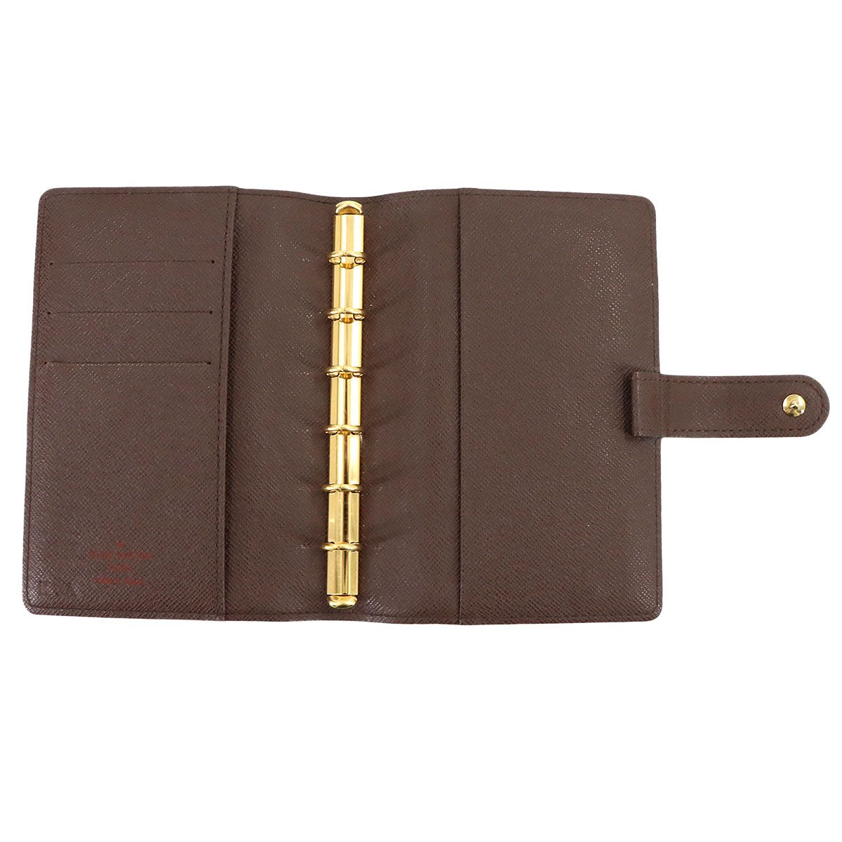 Louis Vuitton Damier Agenda PM Notebook Cover Ebene Brown Gold — view 6