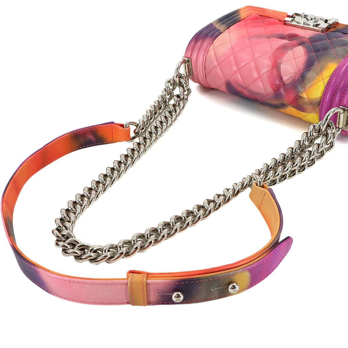 Chanel Small Flower Power Chain Shoulder Bag Leather Multicolor — view 6