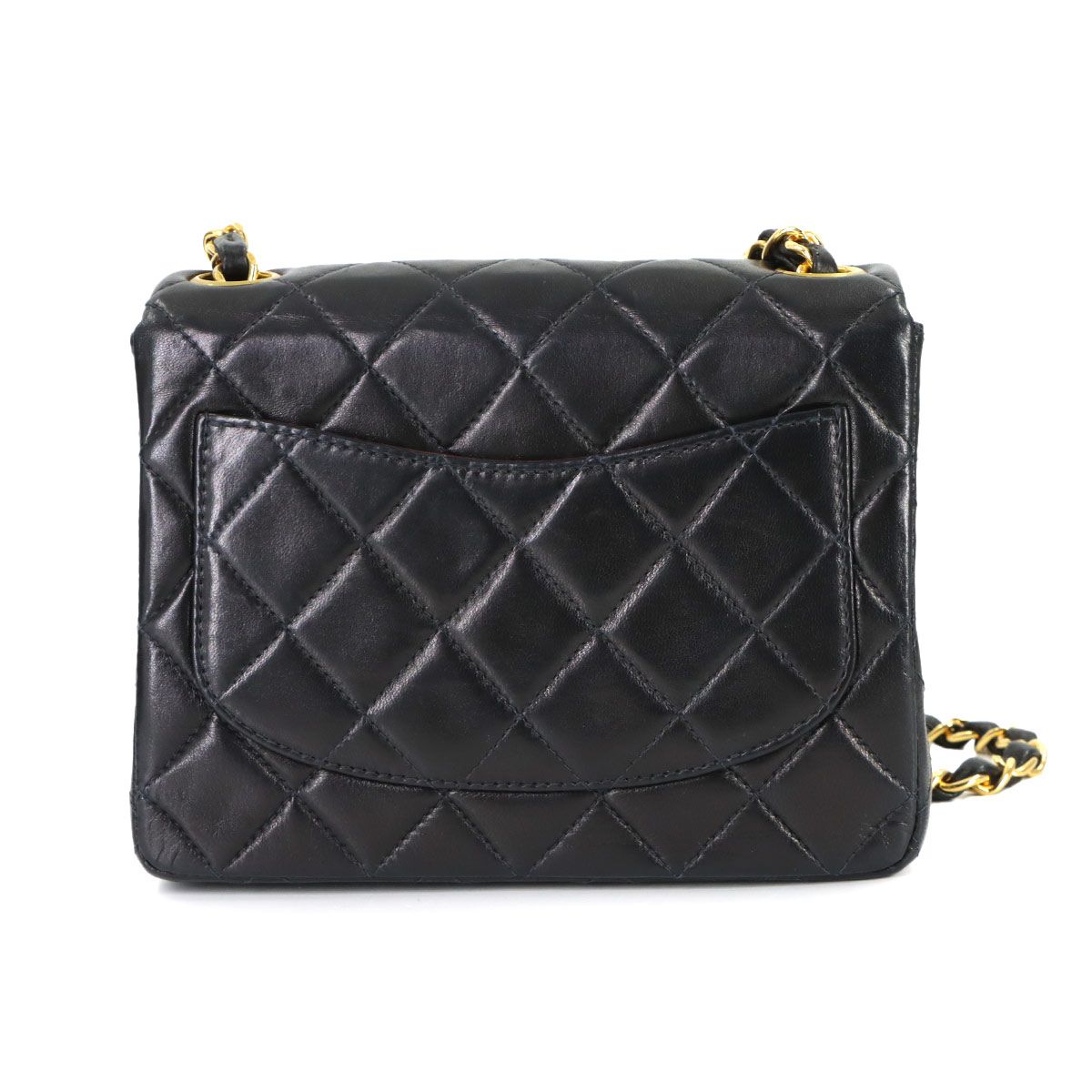 Chanel Mini Quilted Chain Shoulder Bag Lambskin Black Gold Vintage — view 3