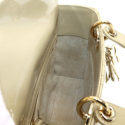 Dior Cannage Lady Small 2-Way Hand Bag Enamel Beige — view 8