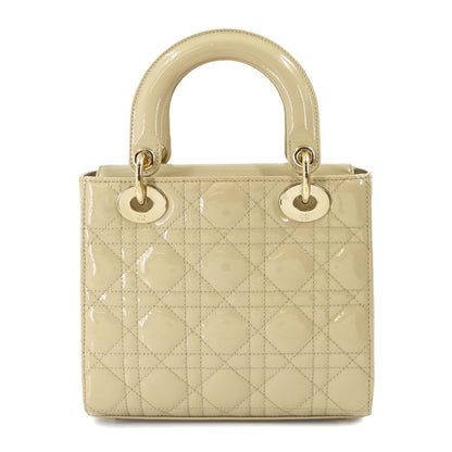 Dior Cannage Lady Small 2-Way Hand Bag Enamel Beige — view 3