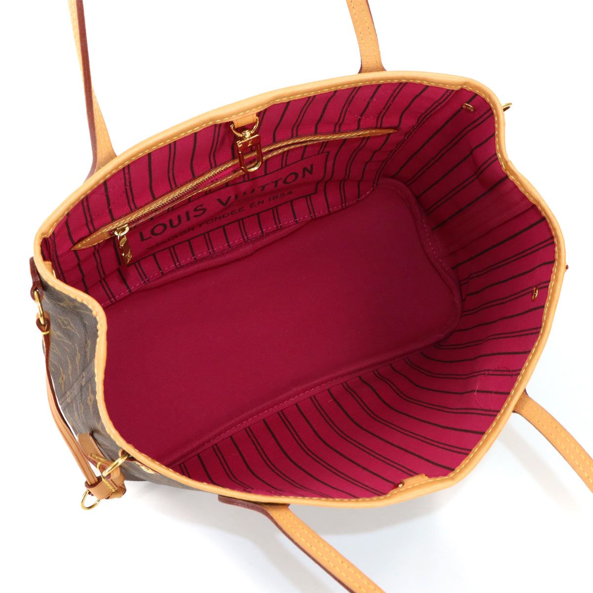 Louis Vuitton Monogram Neverfull PM Tote Brown Fuchsia — view 7