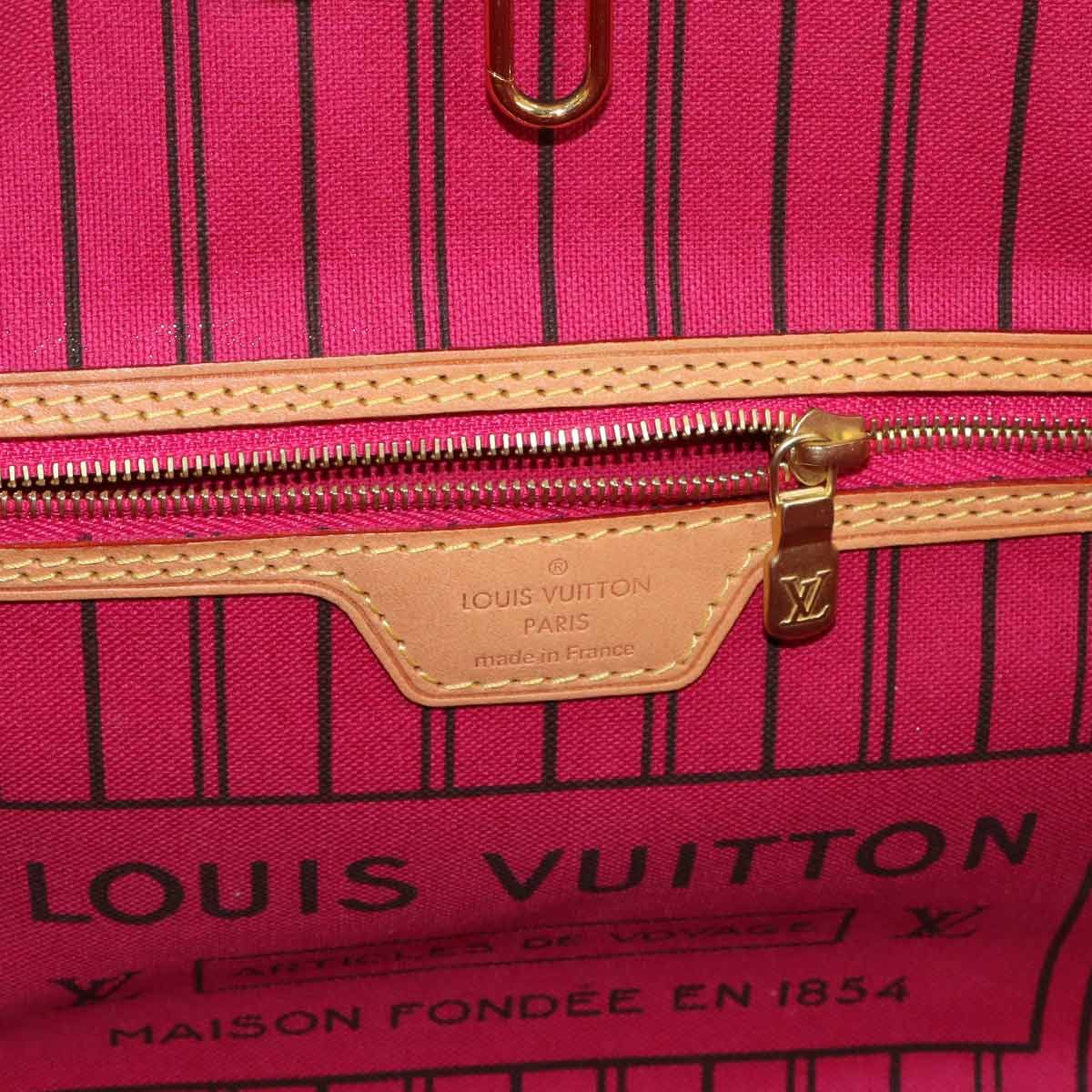 Louis Vuitton Monogram Neverfull PM Tote Brown Fuchsia — view 8