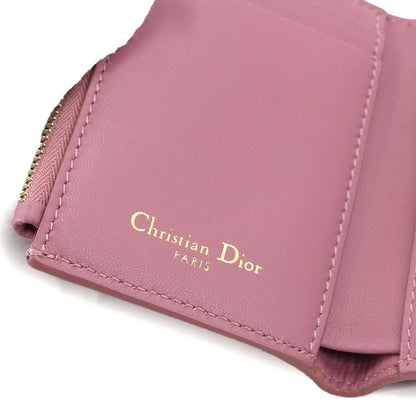 Dior 30 Montaigne Compact Wallet Trifold Leather Pink — view 9