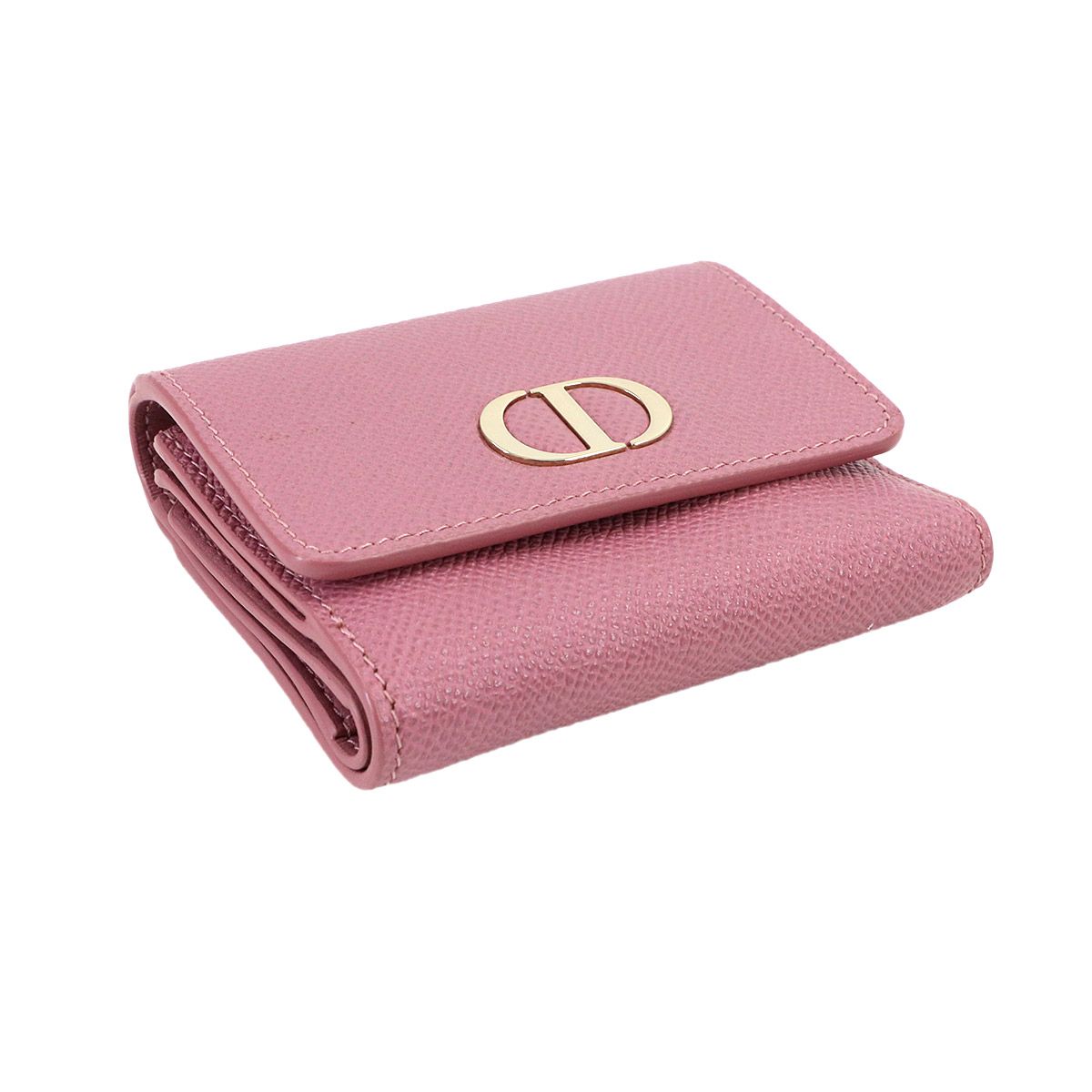 Dior 30 Montaigne Compact Wallet Trifold Leather Pink — view 4