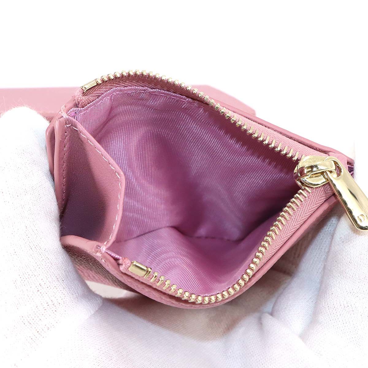 Dior 30 Montaigne Compact Wallet Trifold Leather Pink — view 7
