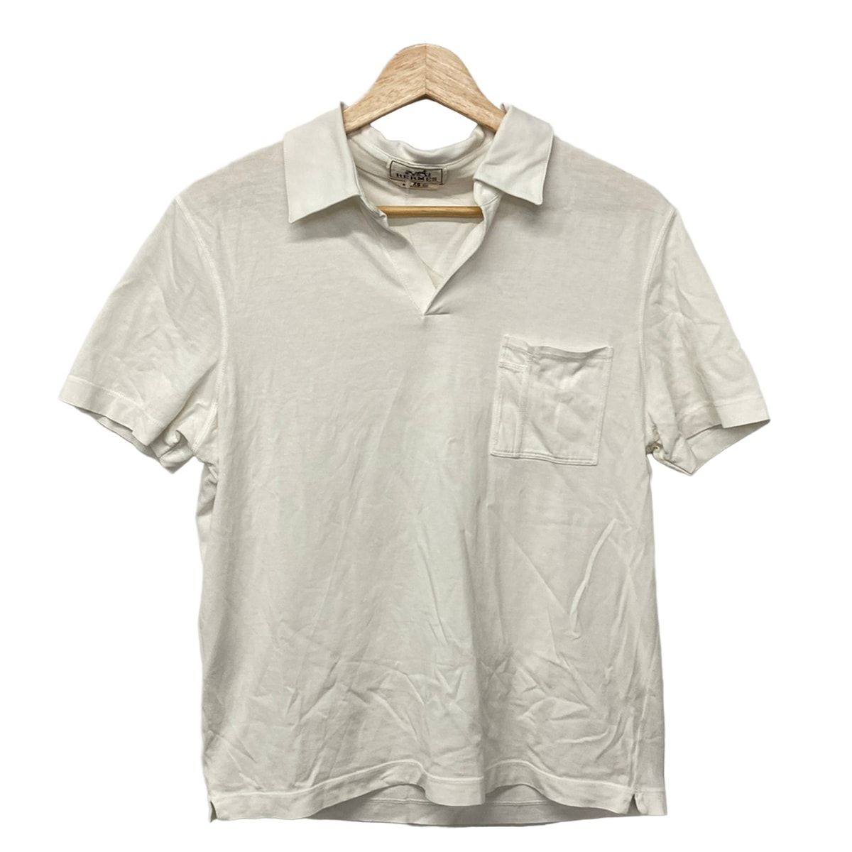 Hermes Short Sleeve Polo Shirt XS White
