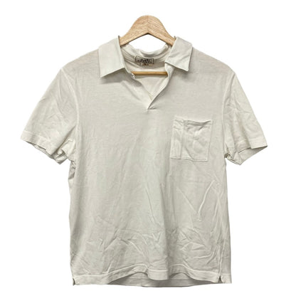 Hermes Short Sleeve Polo Shirt XS White