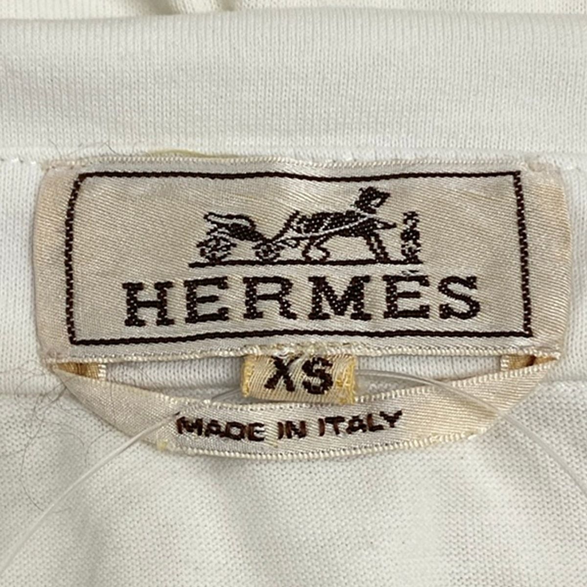 Hermes Short Sleeve Polo Shirt XS White — view 3