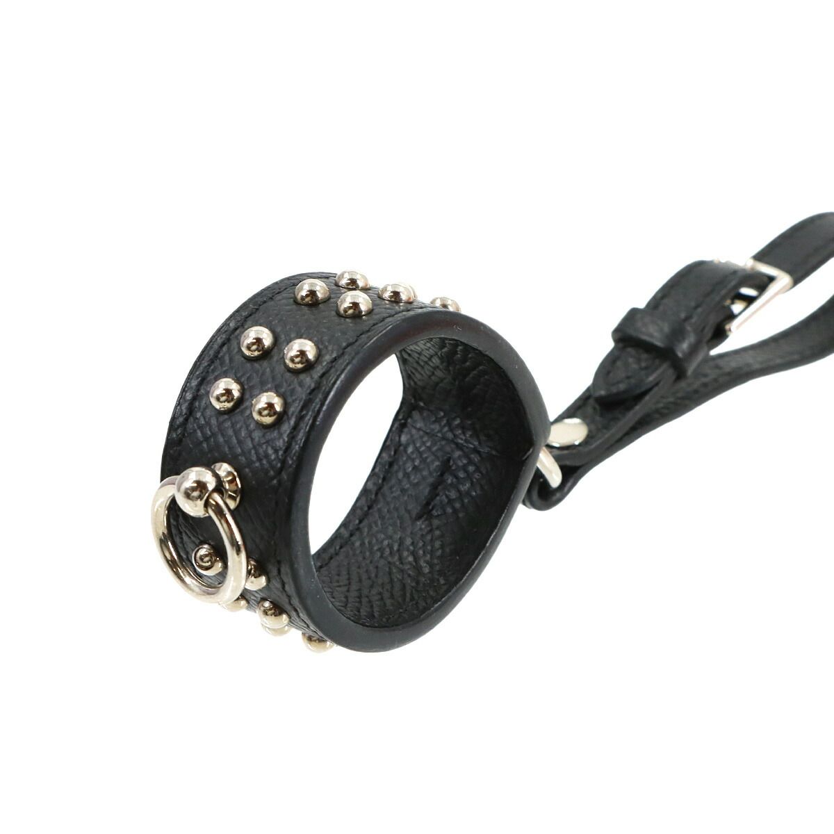 Hermes Collier de Chien Anno Bag Charm Epsom Black Silver — view 3