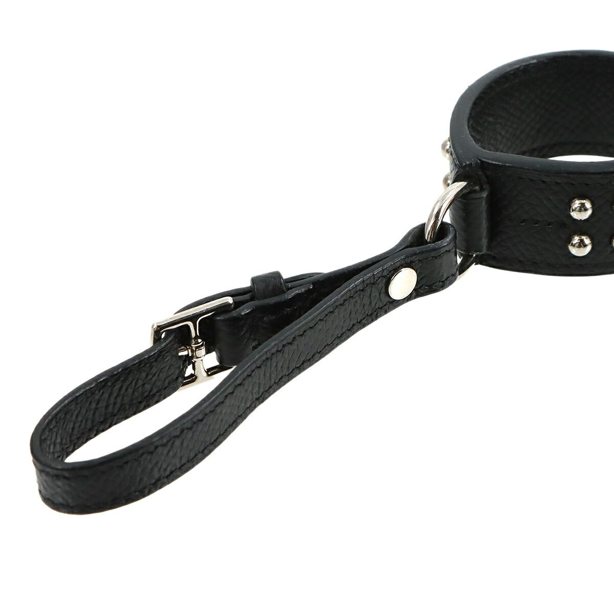 Hermes Collier de Chien Anno Bag Charm Epsom Black Silver — view 4