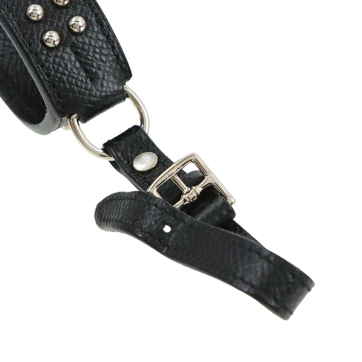 Hermes Collier de Chien Anno Bag Charm Epsom Black Silver — view 5