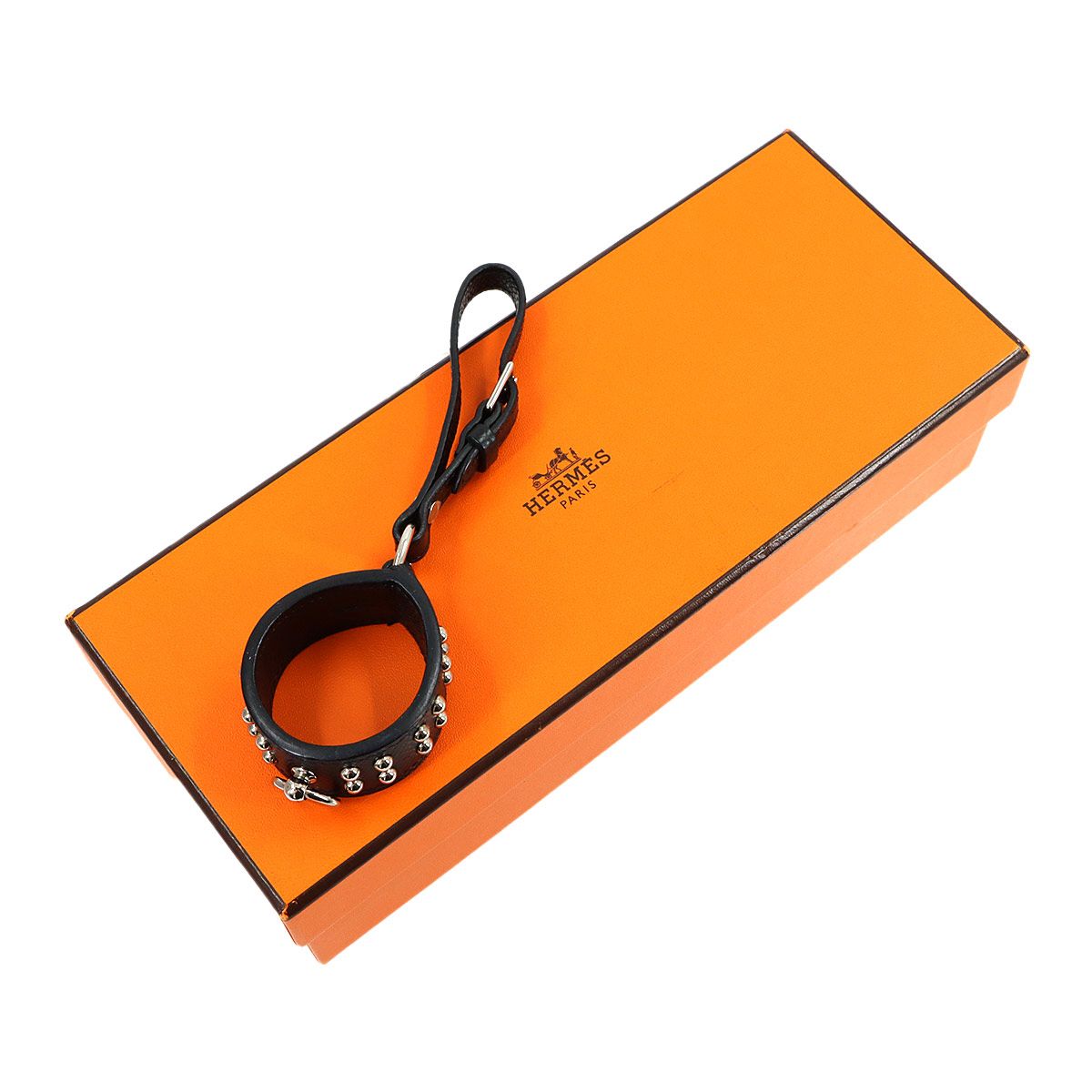 Hermes Collier de Chien Anno Bag Charm Epsom Black Silver — view 2