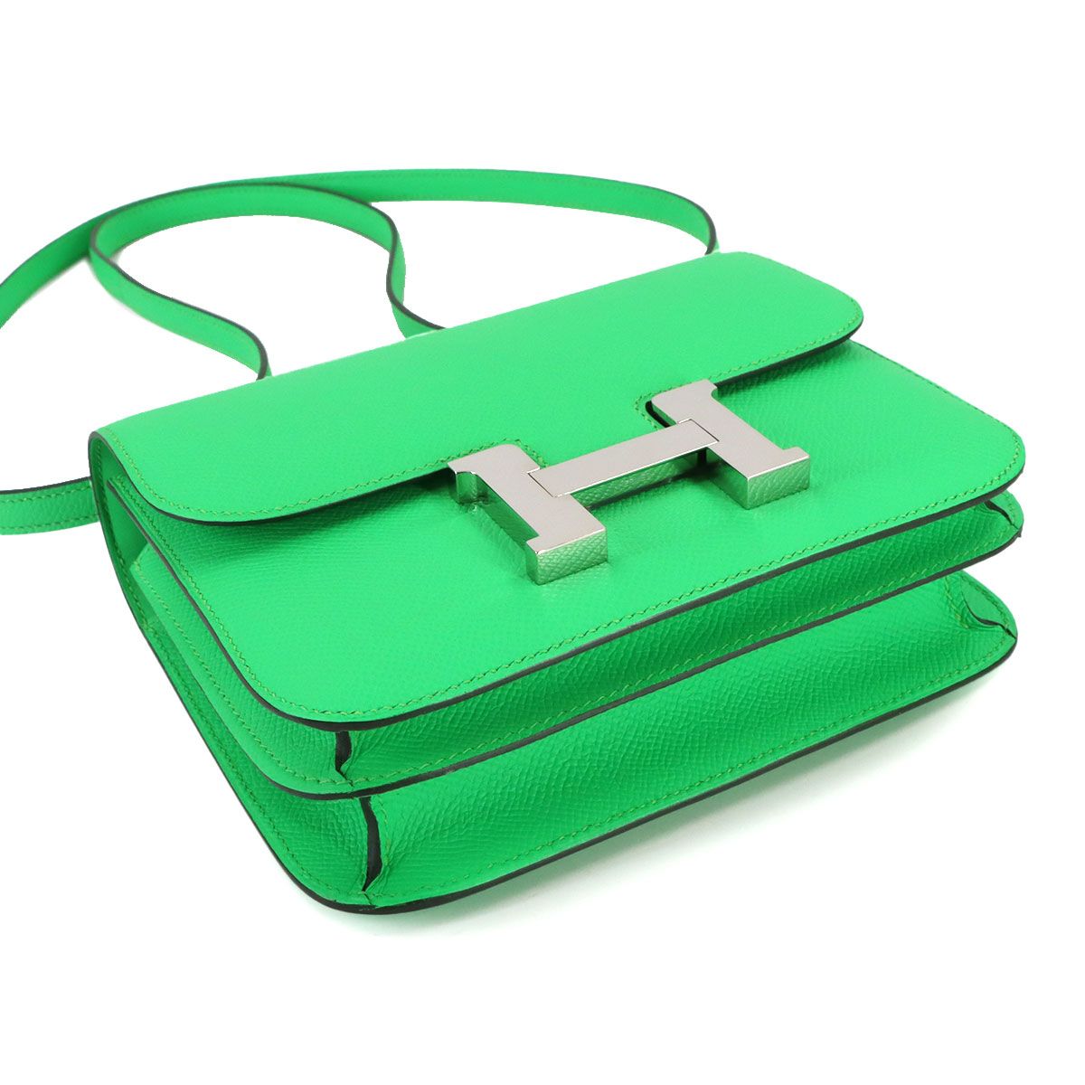 Hermes Constance 3 Mini 18 Milloire Shoulder Bag Epsom Vert Comic — view 5