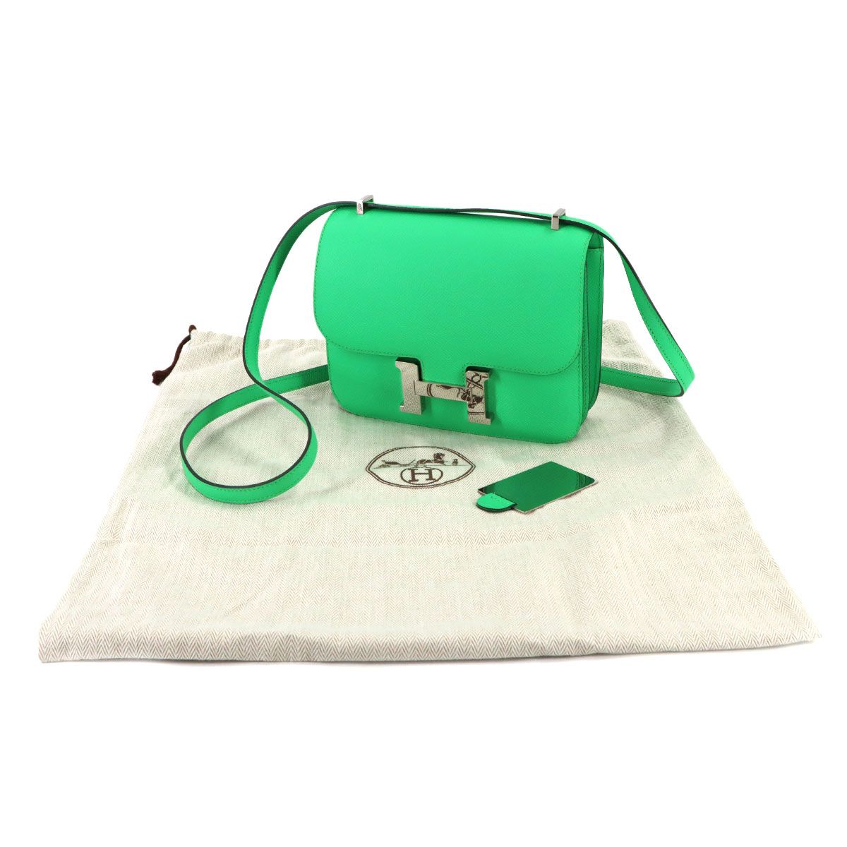 Hermes Constance 3 Mini 18 Milloire Shoulder Bag Epsom Vert Comic — view 2