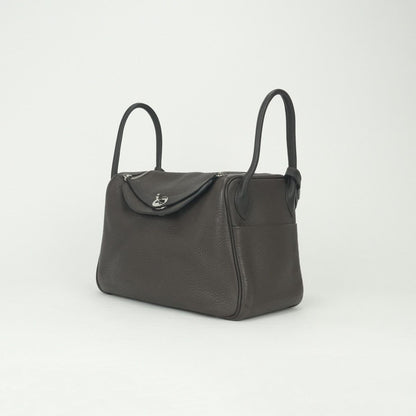 Hermes Lindy 30 Tote Shoulder Bag Taurillon Clemence Havane Chocolate Brown — view 2