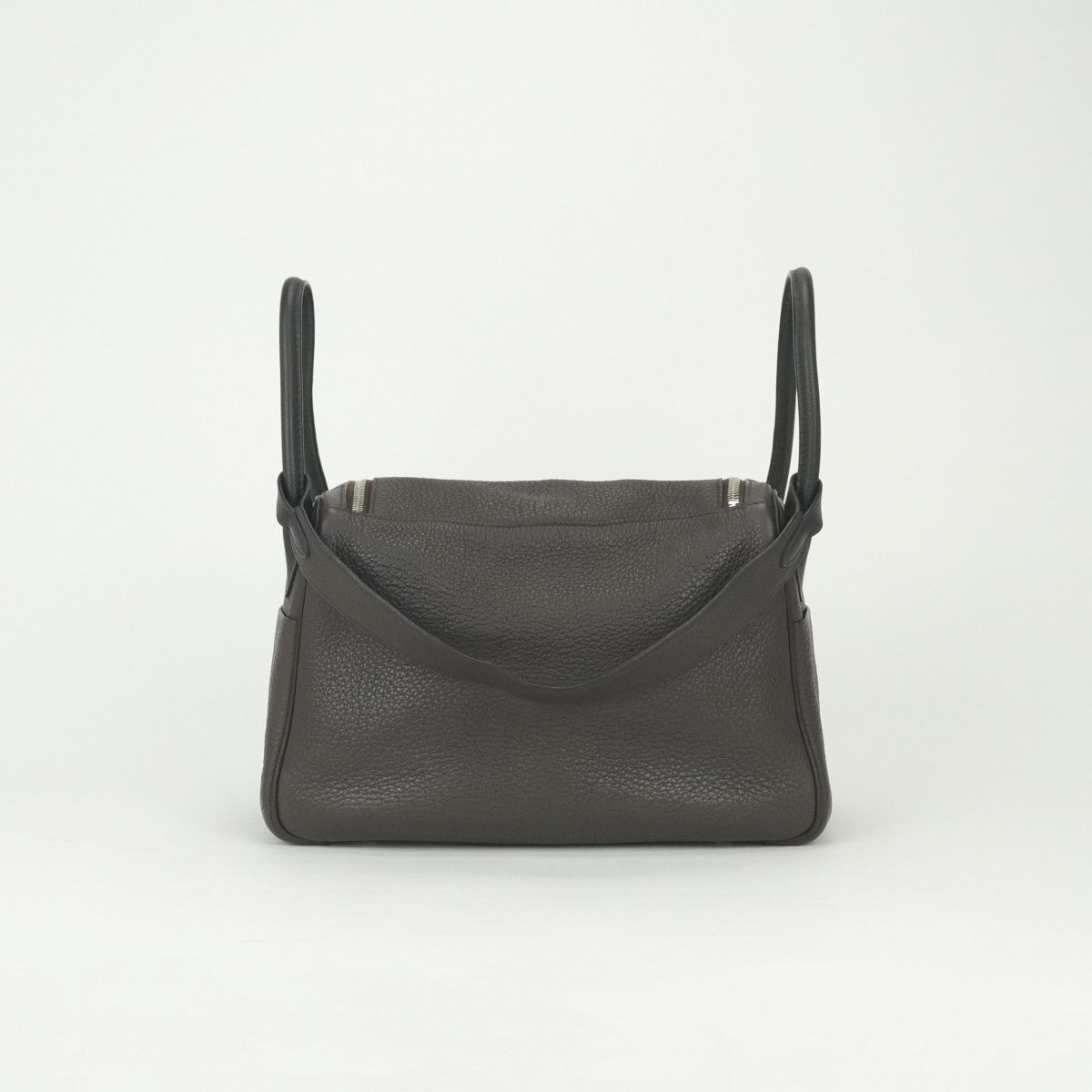Hermes Lindy 30 Tote Shoulder Bag Taurillon Clemence Havane Chocolate Brown — view 3