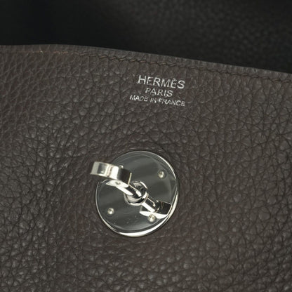 Hermes Lindy 30 Tote Shoulder Bag Taurillon Clemence Havane Chocolate Brown — view 7