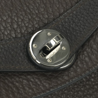 Hermes Lindy 30 Tote Shoulder Bag Taurillon Clemence Havane Chocolate Brown — view 8